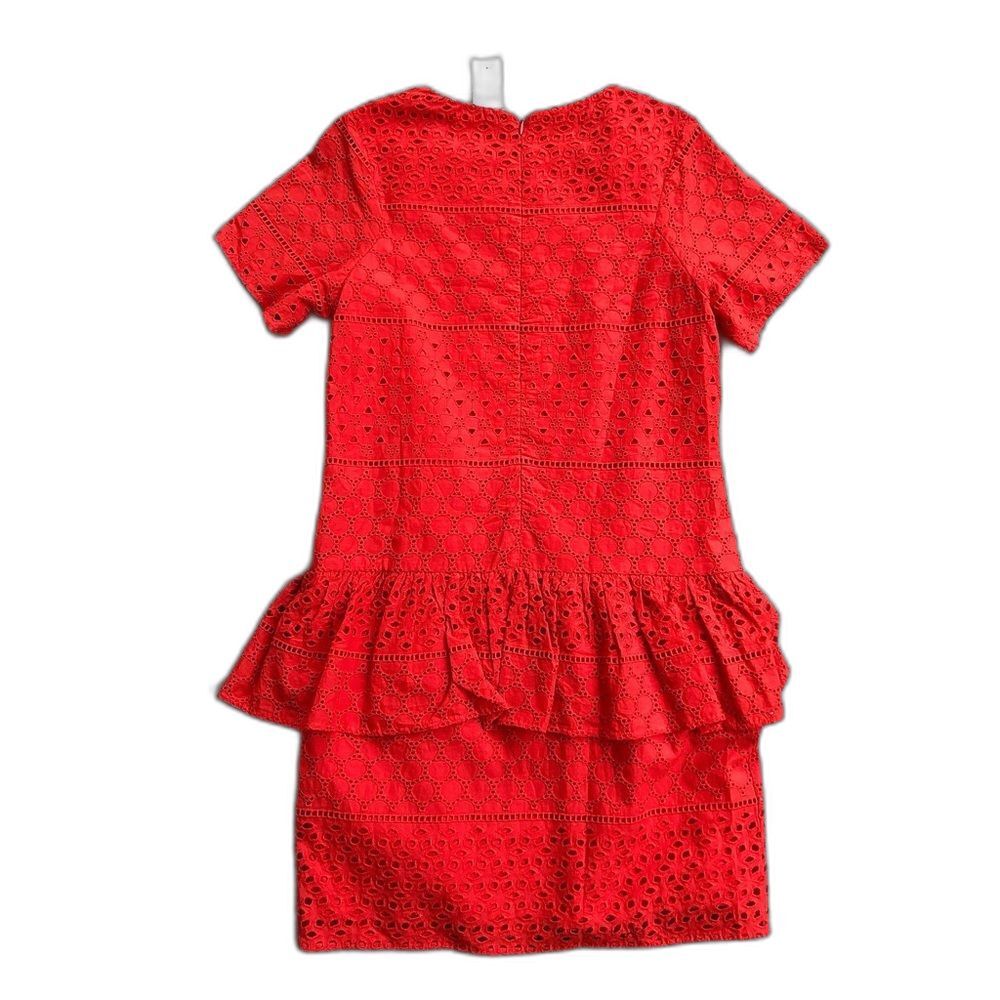 Thakoon Addition Cotton Dress Peplum Eyelet Lace Orange 0 - Picture 5 of 6
